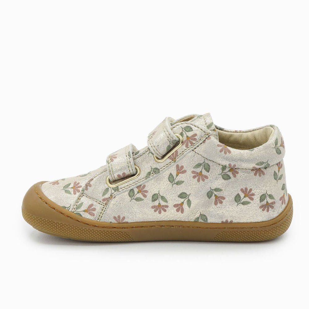 Naturino Barefoot Kommy Velcros Monet Cyclamens Platinum Rose