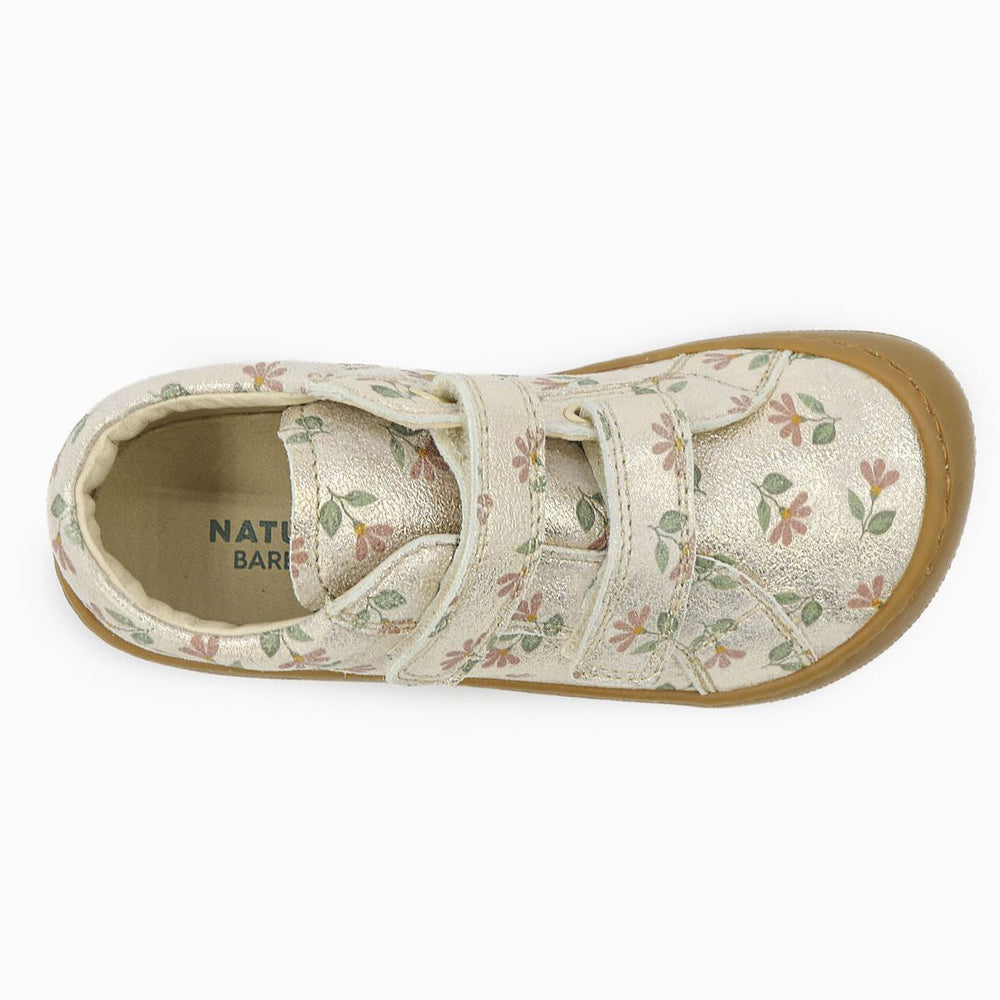 Naturino Barefoot Kommy Velcros Monet Cyclamens Platinum Rose