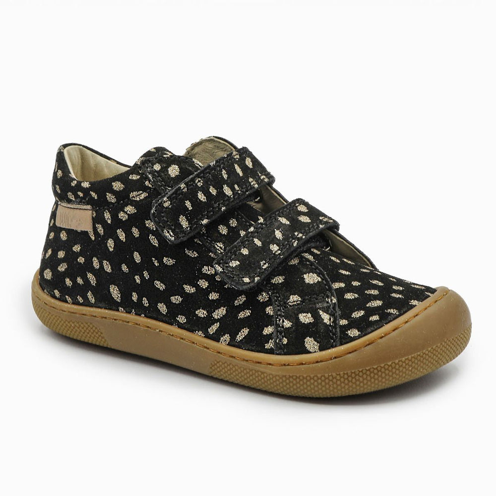 Naturino Barefoot Kommy Velcros Suede Black Platinum