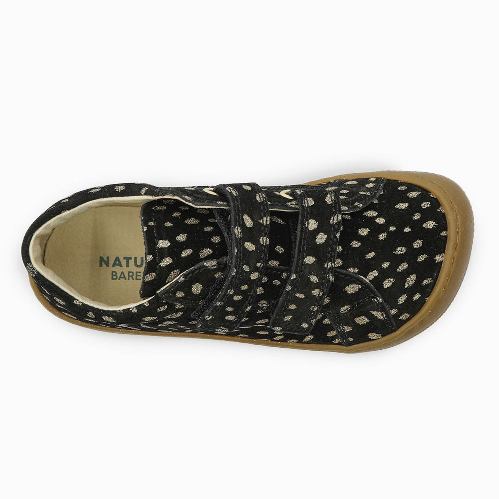 Naturino Barefoot Kommy Velcros Suede Black Platinum