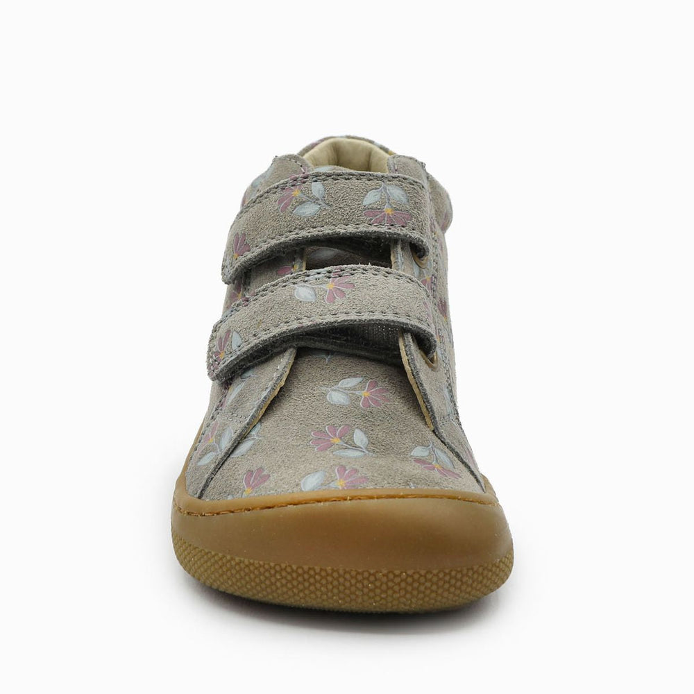 Naturino Barefoot Kommy Velcros Suede Cyclamens Dark Grey