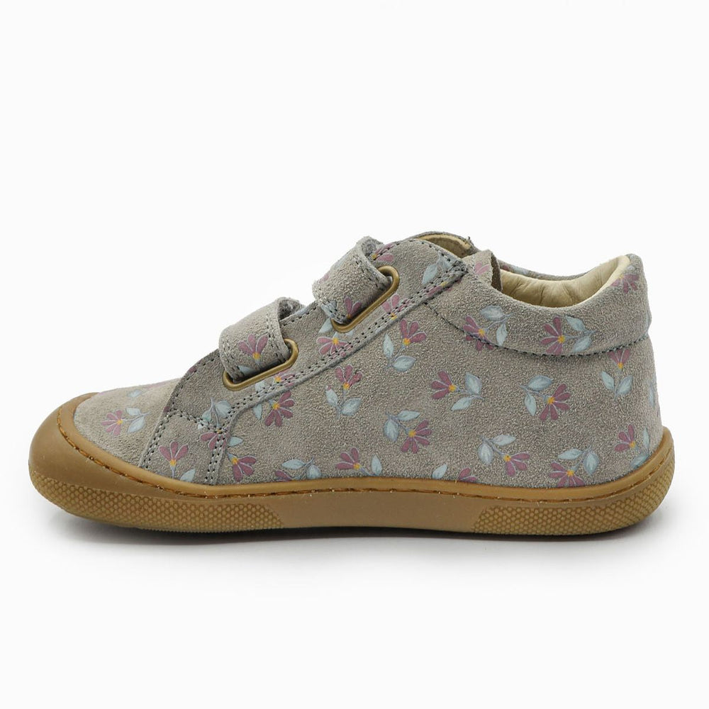 Naturino Barefoot Kommy Velcros Suede Cyclamens Dark Grey