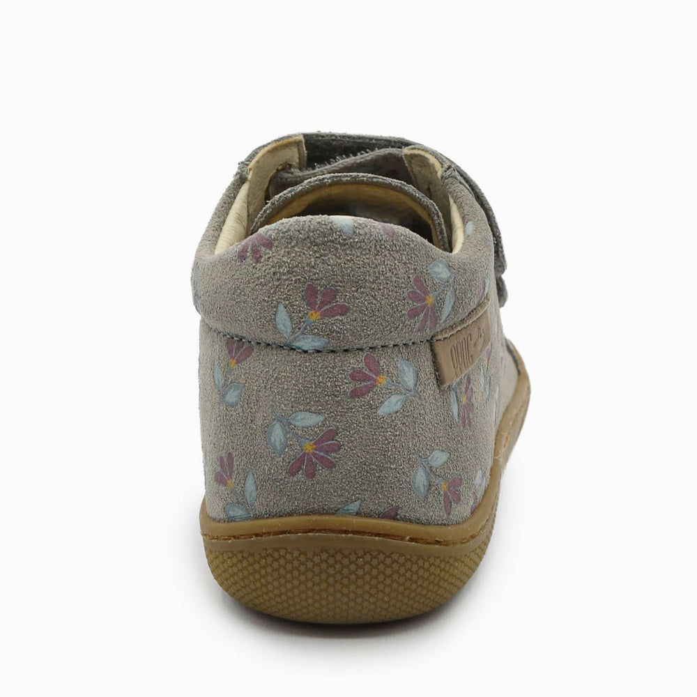 Naturino Barefoot Kommy Velcros Suede Cyclamens Dark Grey