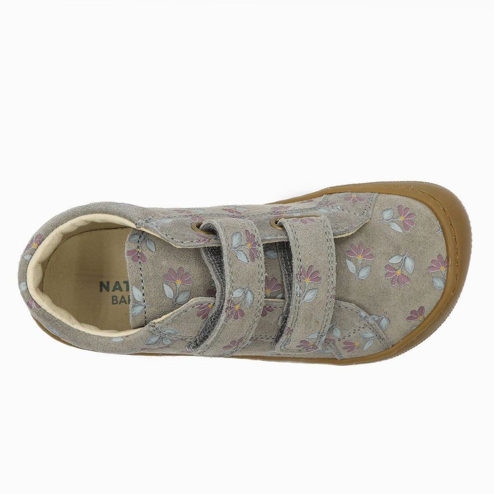 Naturino Barefoot Kommy Velcros Suede Cyclamens Dark Grey
