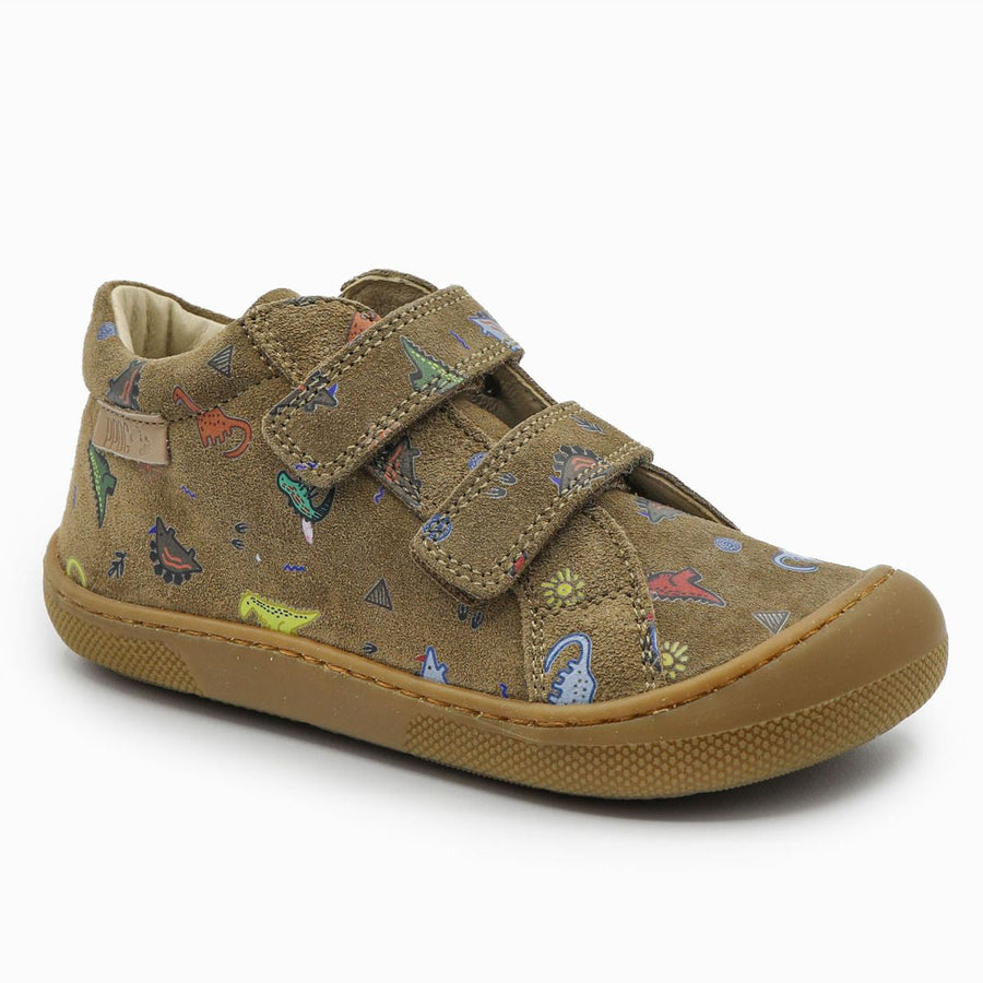 Naturino Barefoot Kommy Velcros Suede Dinoland Light Brown