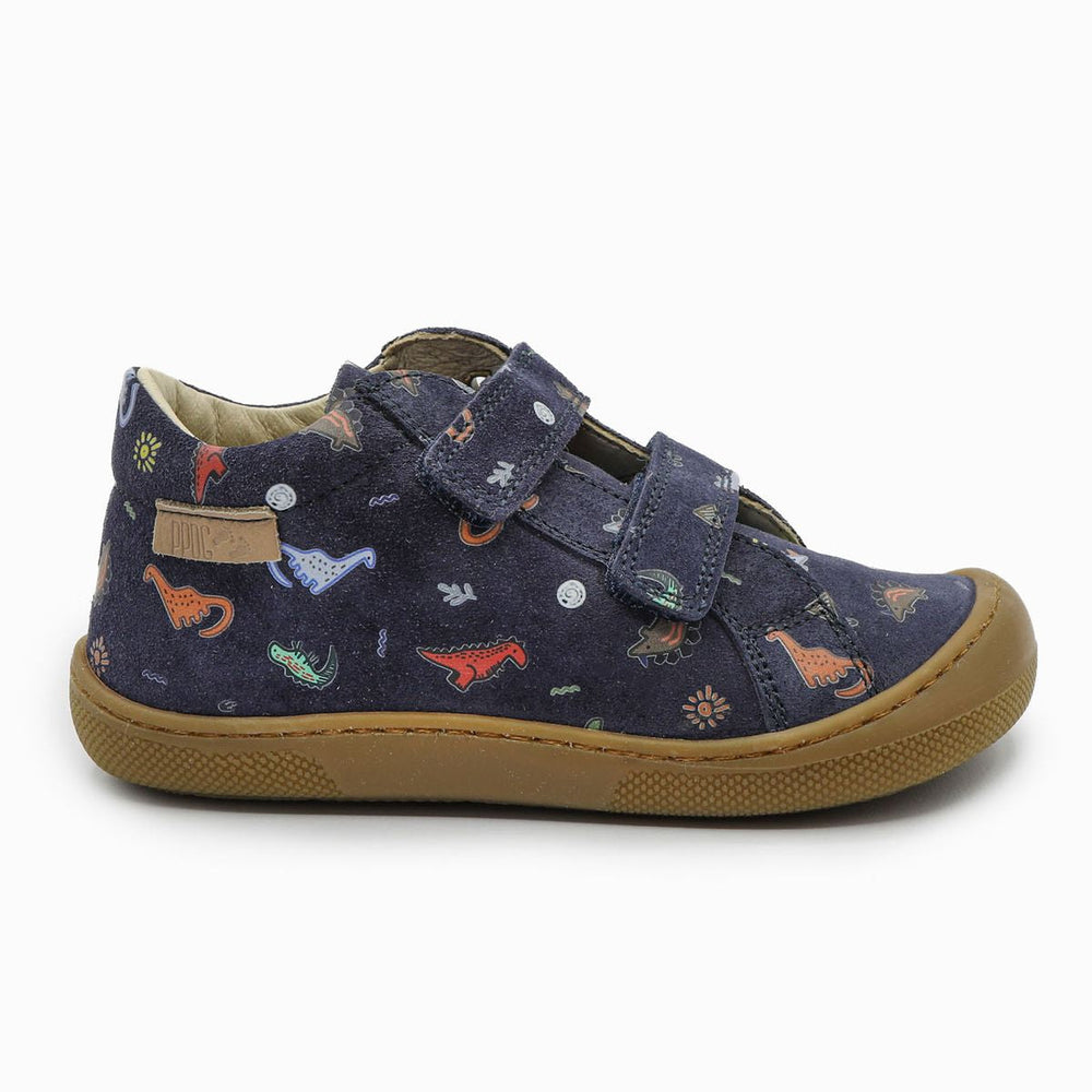 Naturino Barefoot Kommy Velcros Suede Dinoland Navy