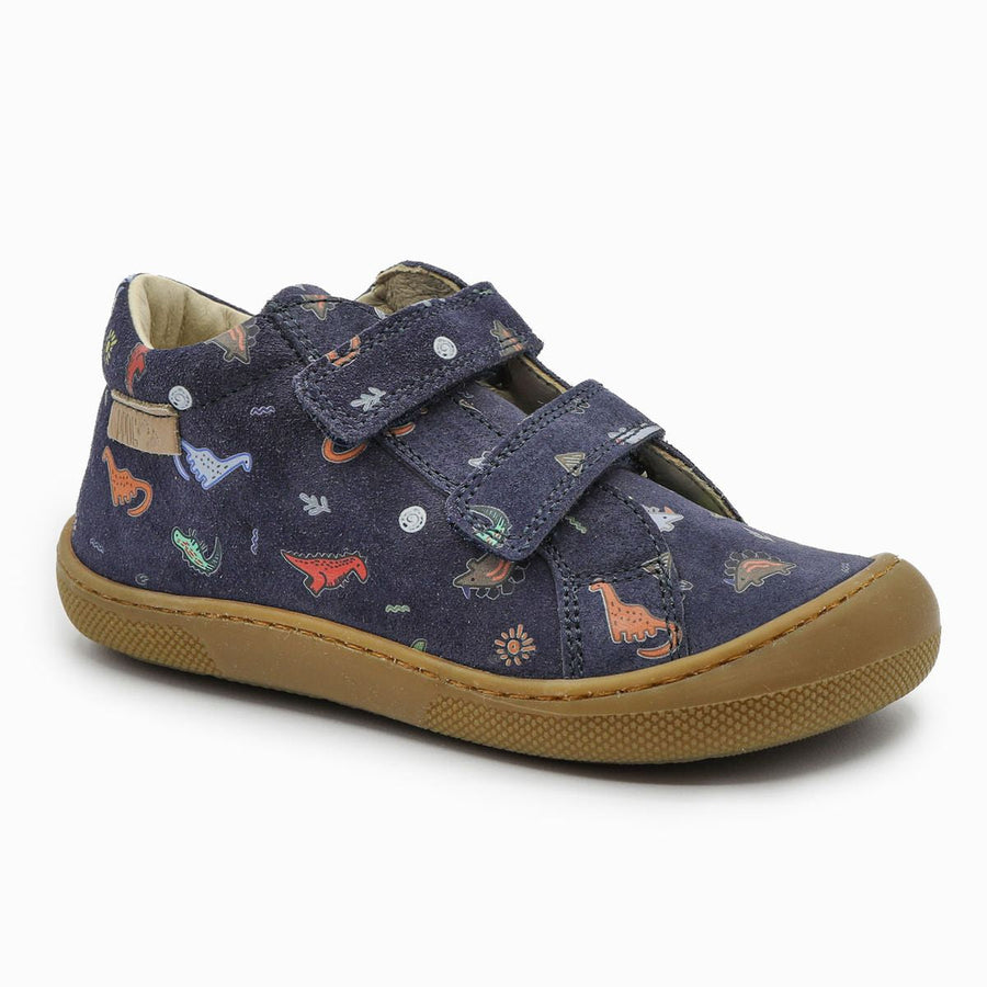 Naturino Barefoot Kommy Velcros Suede Dinoland Navy