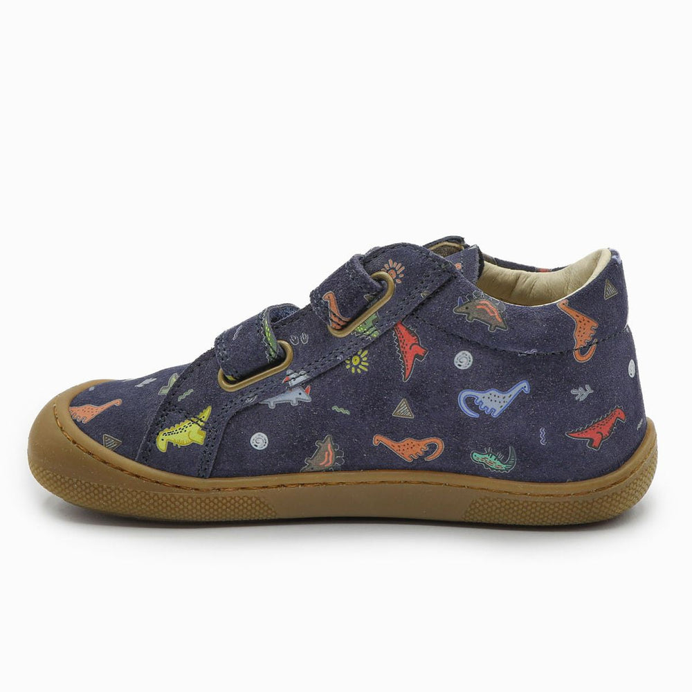 Naturino Barefoot Kommy Velcros Suede Dinoland Navy