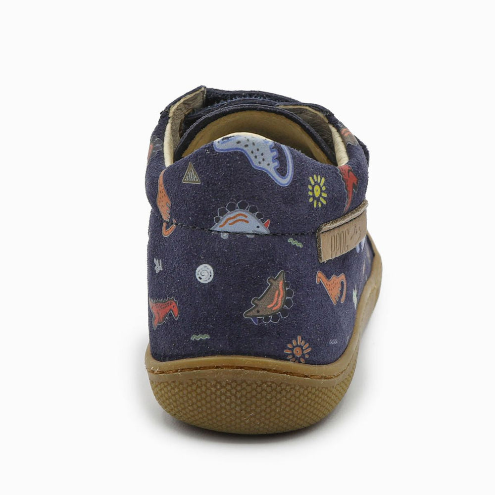 Naturino Barefoot Kommy Velcros Suede Dinoland Navy