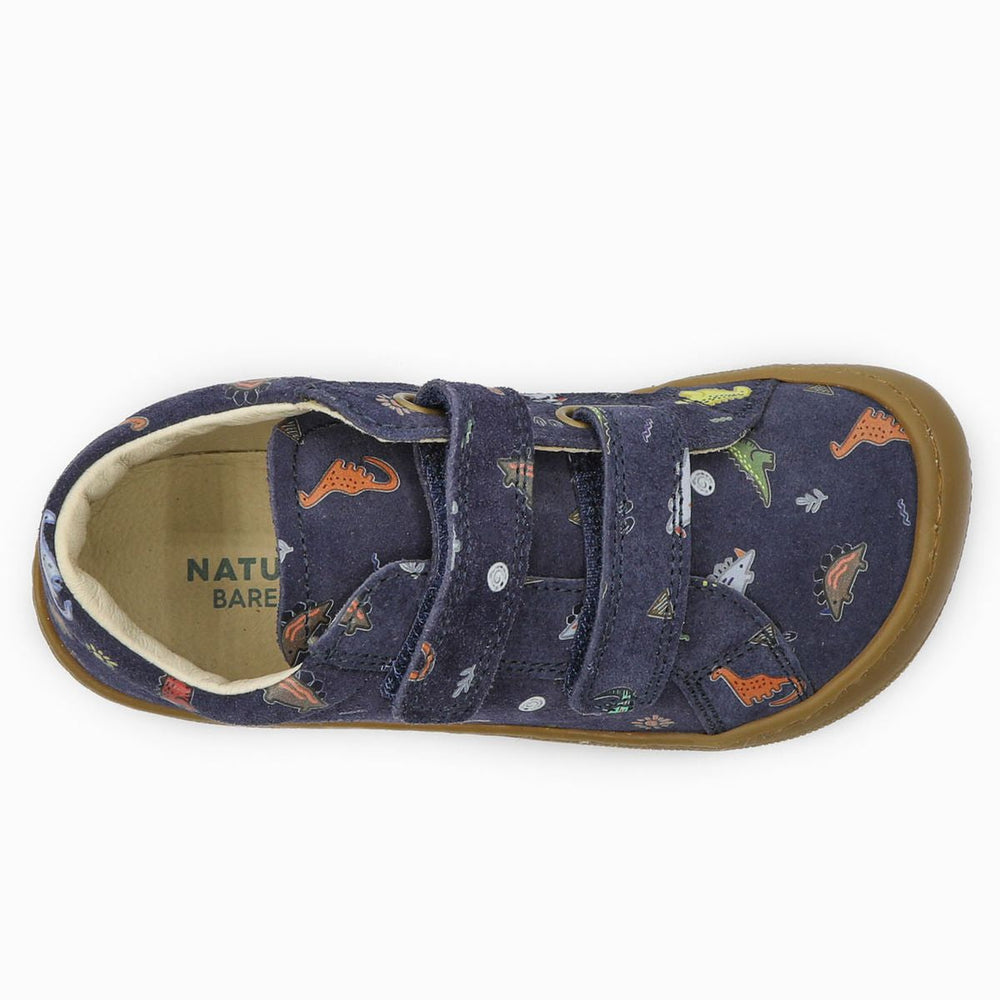 Naturino Barefoot Kommy Velcros Suede Dinoland Navy