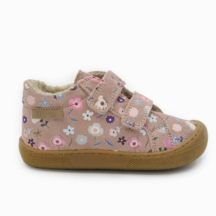 Naturino Barefoot Kommy Velcros Suede Flowering Wool Rose