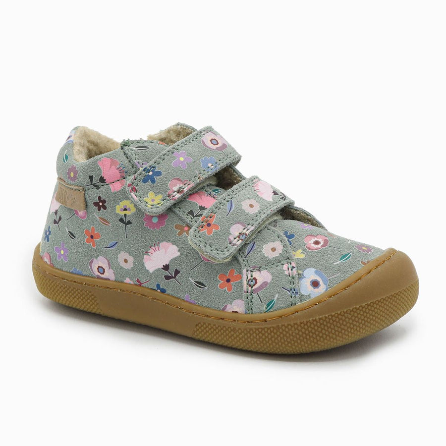 Naturino Barefoot Kommy Velcros Suede Flowering Wool Sage