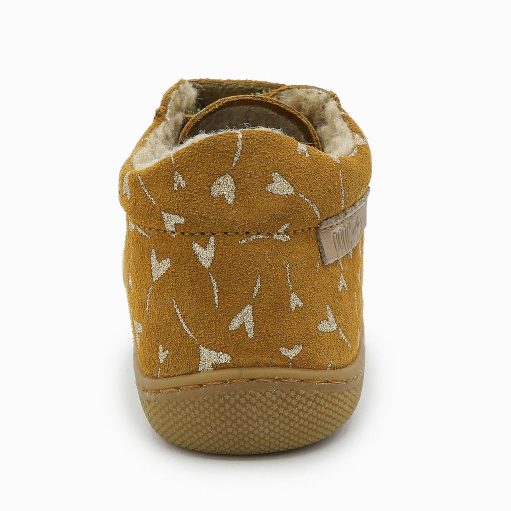 Naturino Barefoot Kommy Velcros Suede Glitter Flower Hearth Wool
