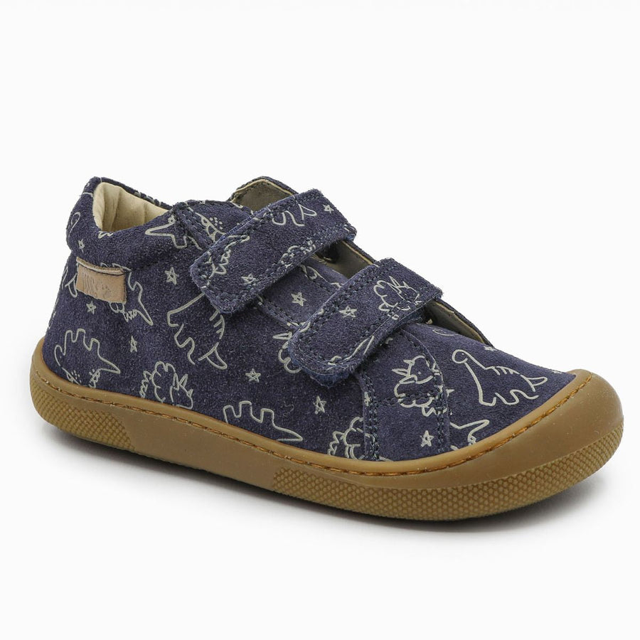 Naturino Barefoot Kommy Velcros Suede Soft Dino Navy