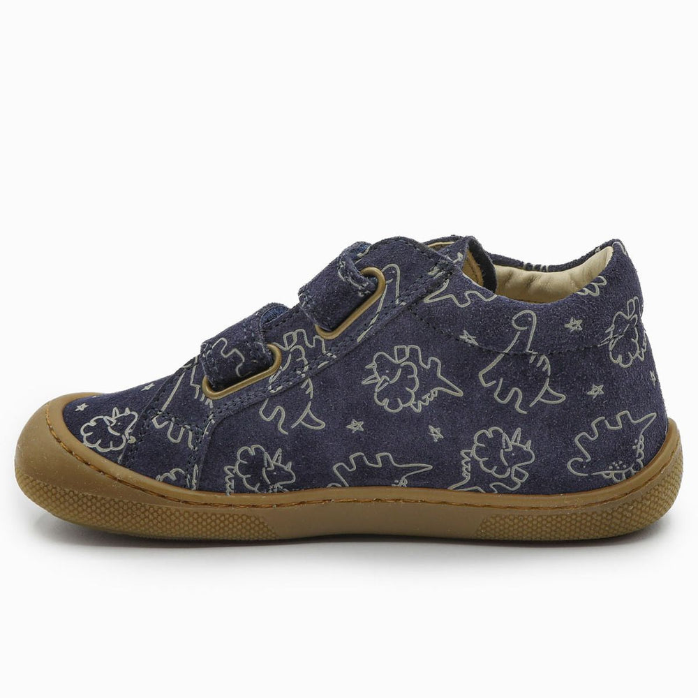 Naturino Barefoot Kommy Velcros Suede Soft Dino Navy