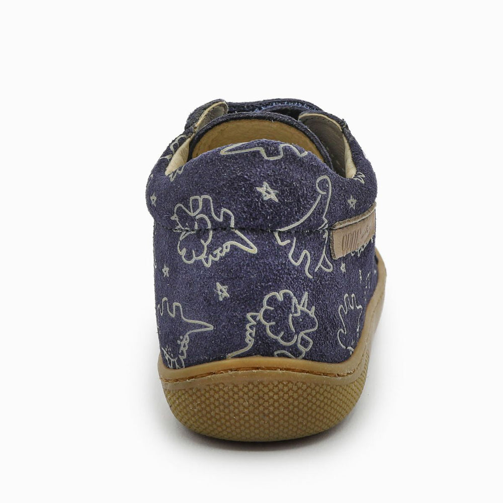 Naturino Barefoot Kommy Velcros Suede Soft Dino Navy