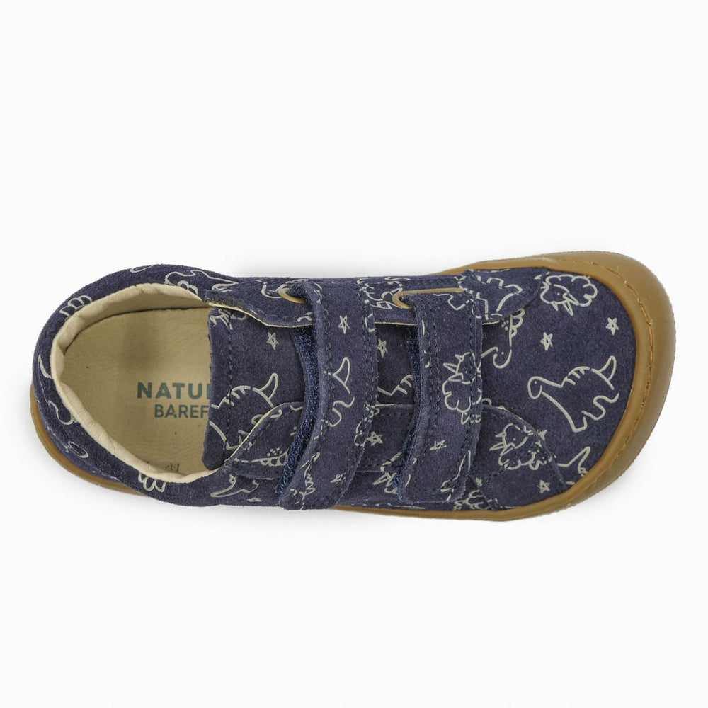 Naturino Barefoot Kommy Velcros Suede Soft Dino Navy