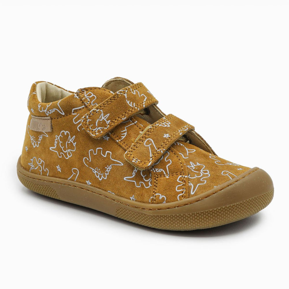 Naturino Barefoot Kommy Velcros Suede Soft Dino Nocciola