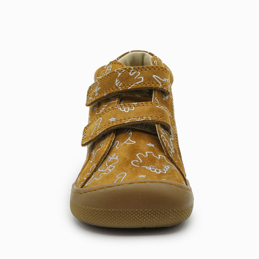 Naturino Barefoot Kommy Velcros Suede Soft Dino Nocciola