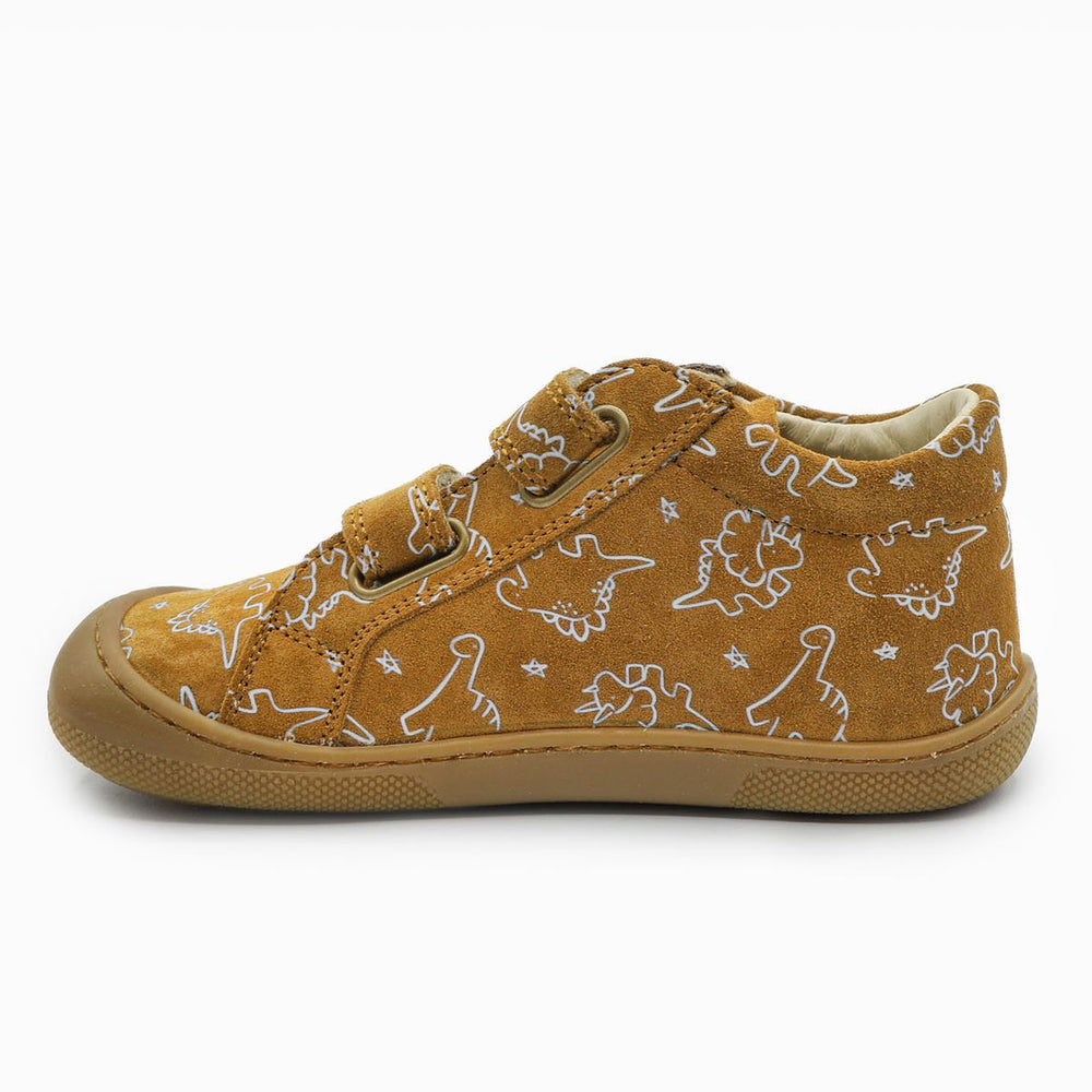 Naturino Barefoot Kommy Velcros Suede Soft Dino Nocciola
