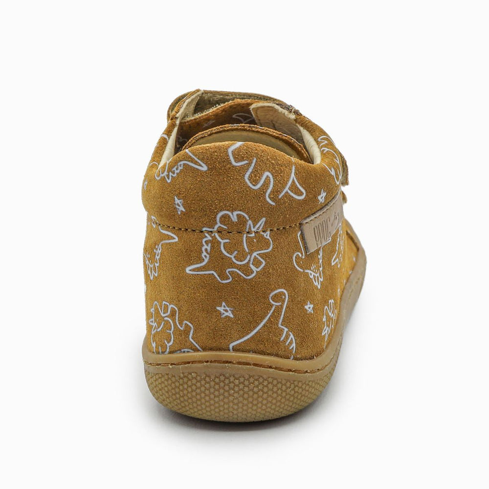 Naturino Barefoot Kommy Velcros Suede Soft Dino Nocciola