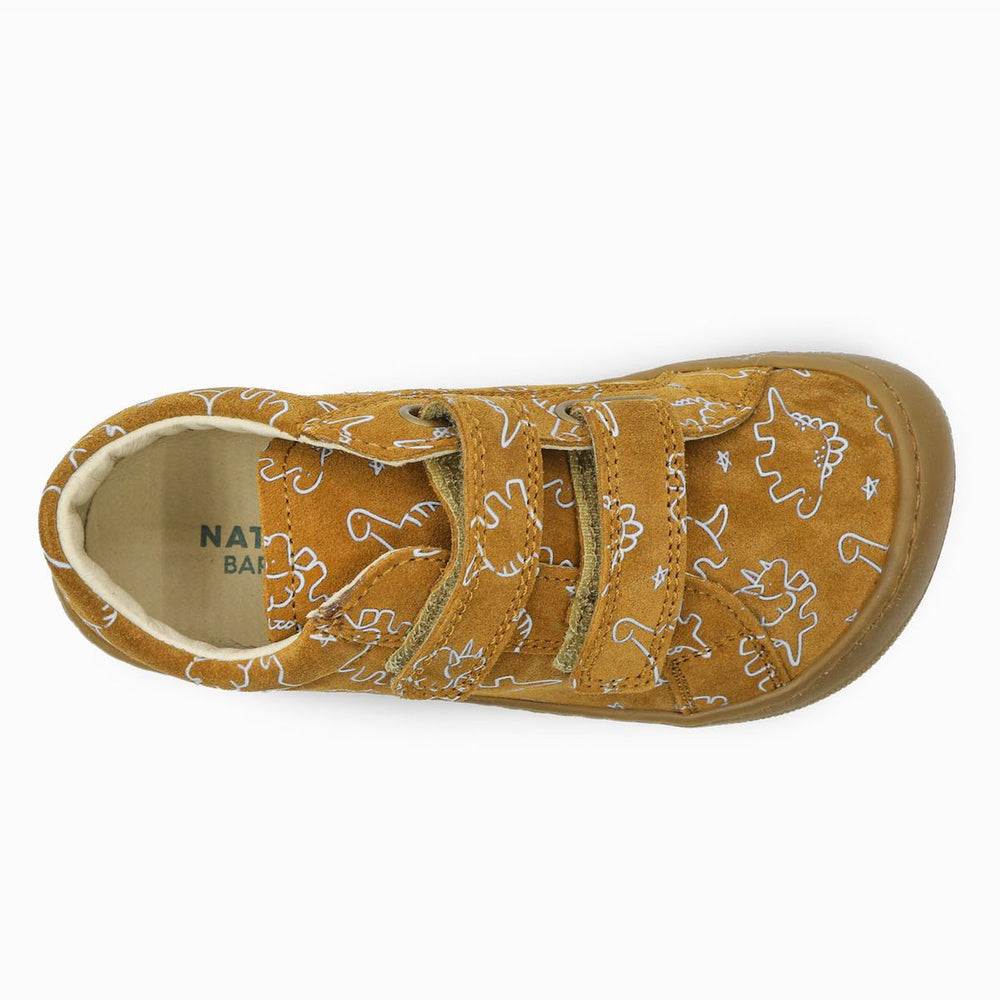 Naturino Barefoot Kommy Velcros Suede Soft Dino Nocciola