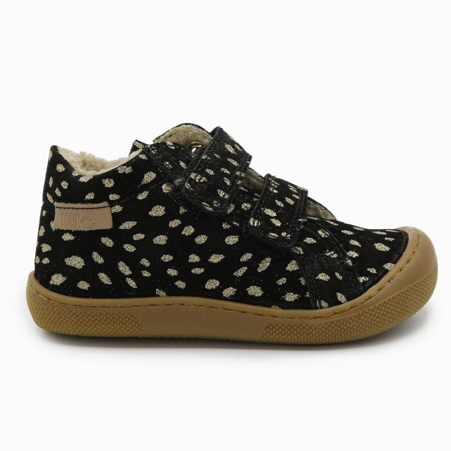 Naturino Barefoot Kommy Velcros Suede Wool Black Platinium