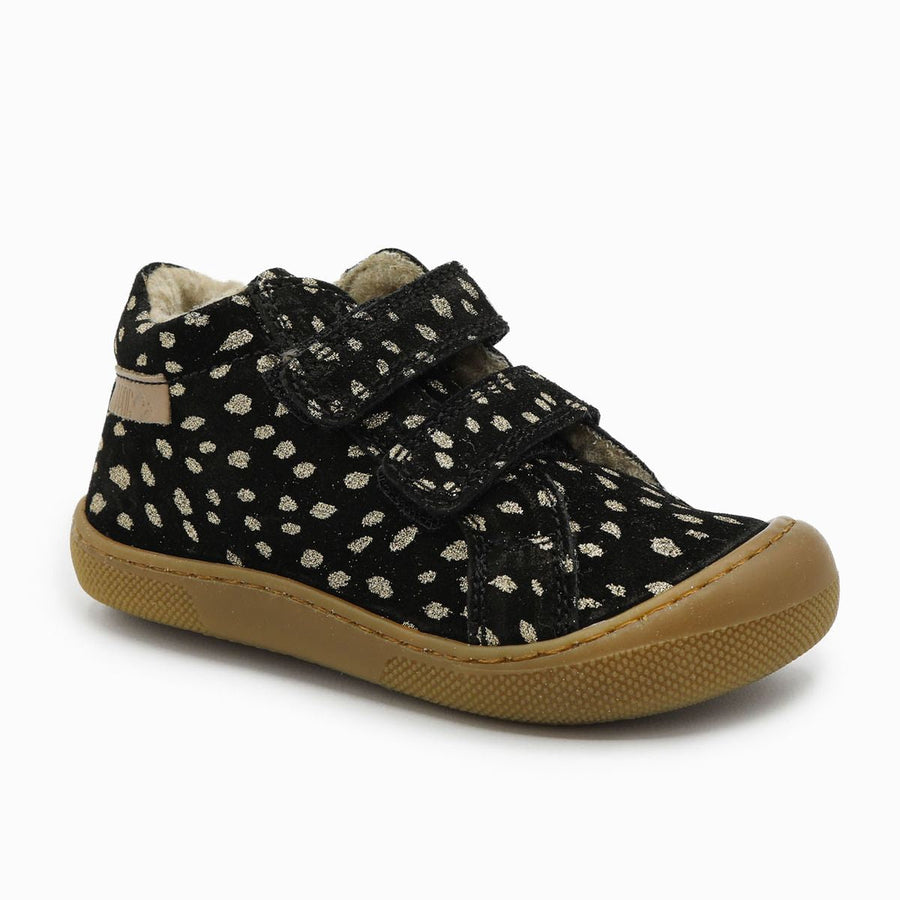 Naturino Barefoot Kommy Velcros Suede Wool Black Platinium