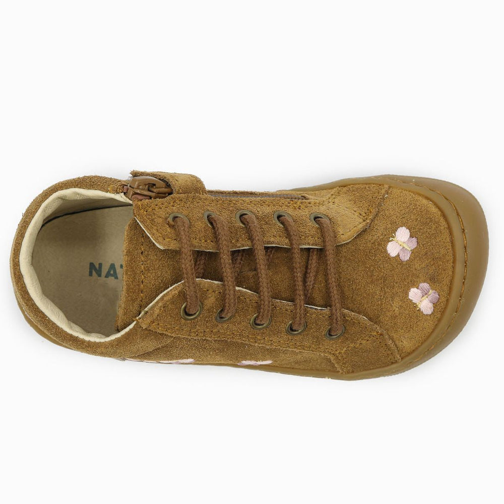 Naturino Barefoot Kommy Zip Butterfly Suede Brown