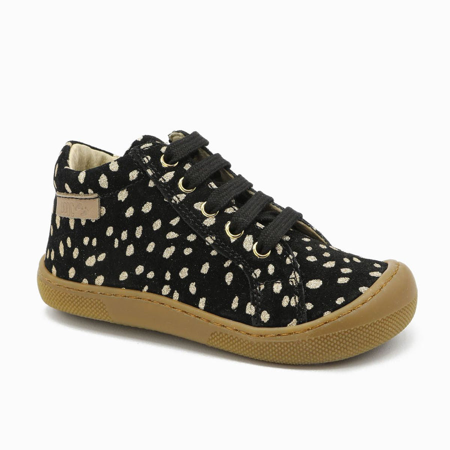 Naturino Barefoot Kommy Zip Suede Black Platinum