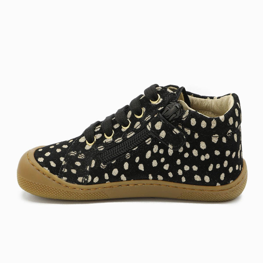 Naturino Barefoot Kommy Zip Suede Black Platinum