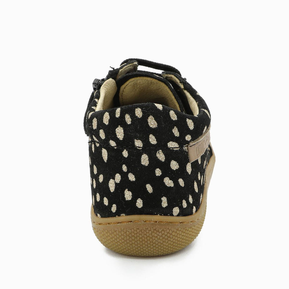 Naturino Barefoot Kommy Zip Suede Black Platinum