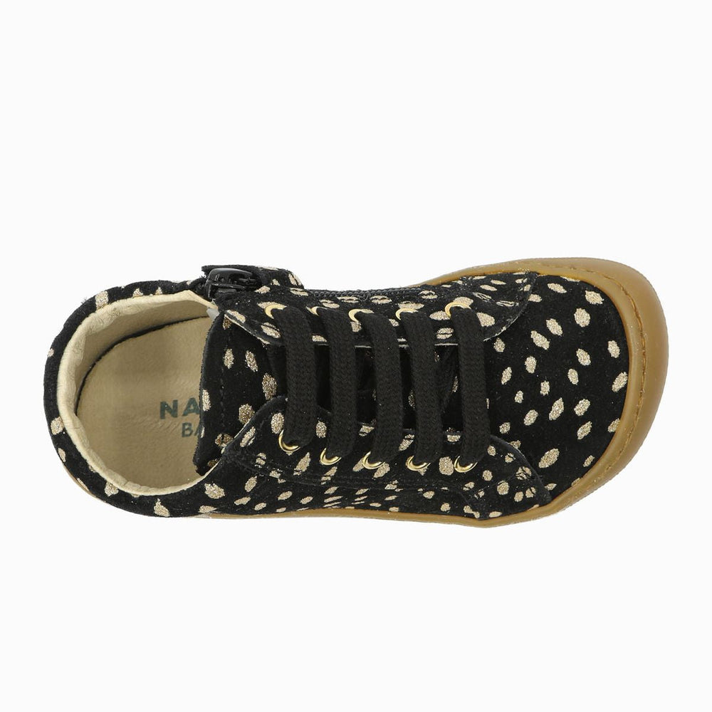 Naturino Barefoot Kommy Zip Suede Black Platinum