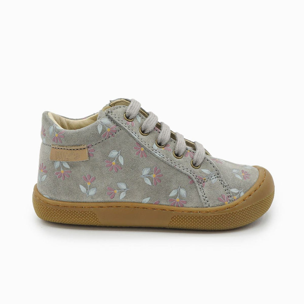 Naturino Barefoot Kommy Zip Suede Cyclamens Dark Grey