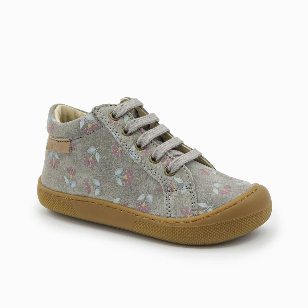 Naturino Barefoot Kommy Zip Suede Cyclamens Dark Grey