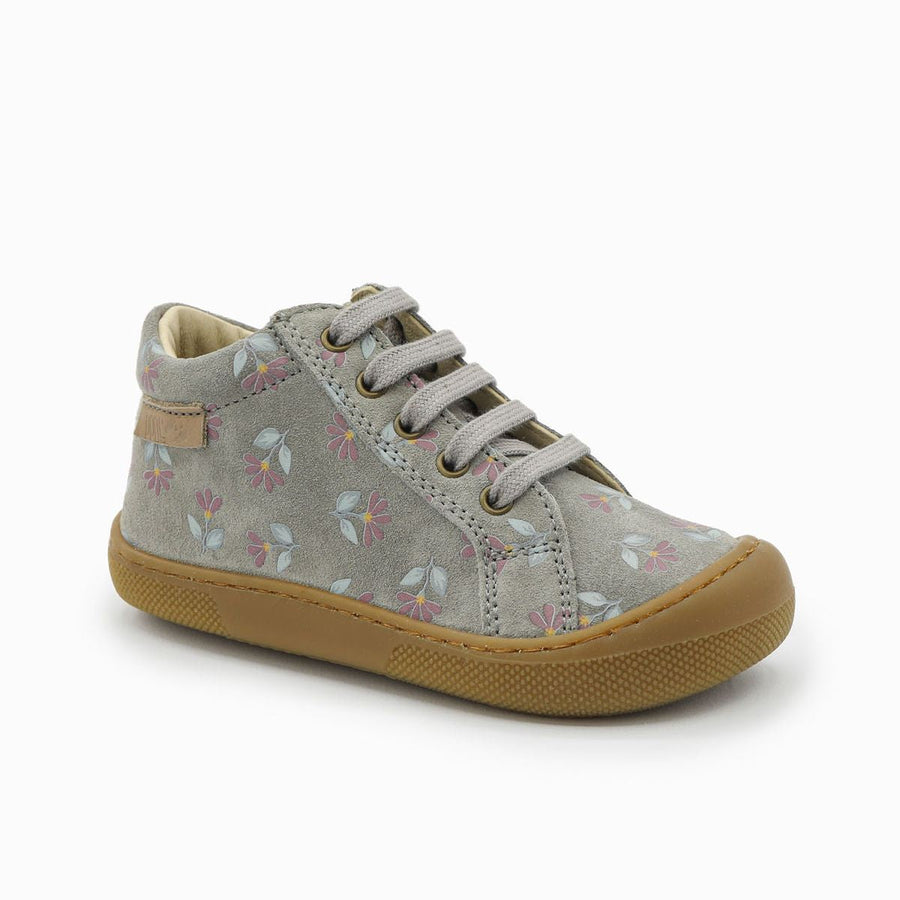 Naturino Barefoot Kommy Zip Suede Cyclamens Dark Grey