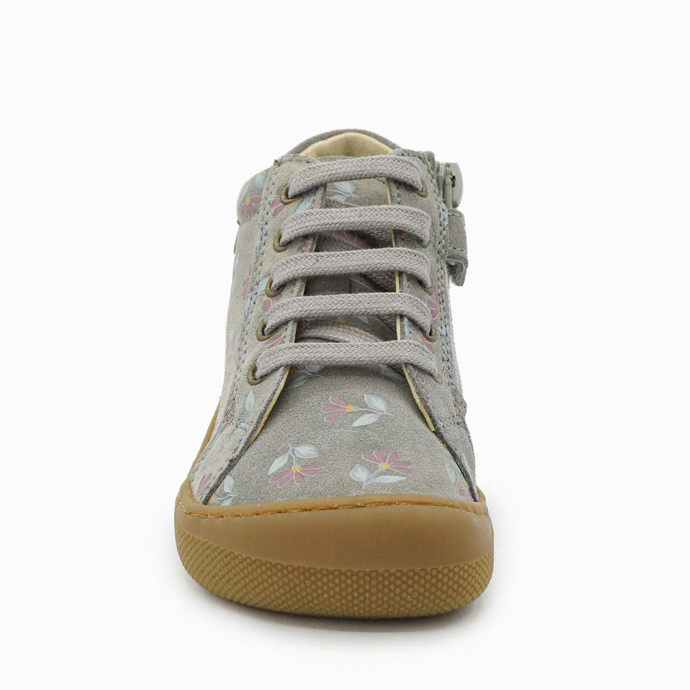 Naturino Barefoot Kommy Zip Suede Cyclamens Dark Grey