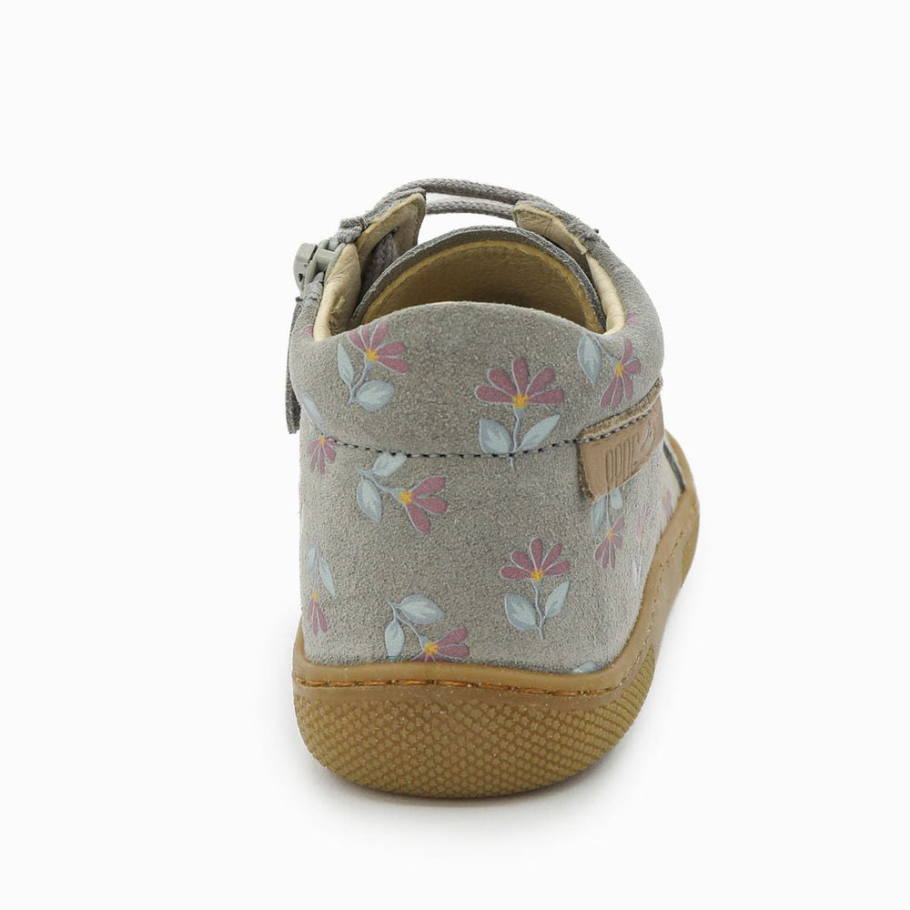 Naturino Barefoot Kommy Zip Suede Cyclamens Dark Grey