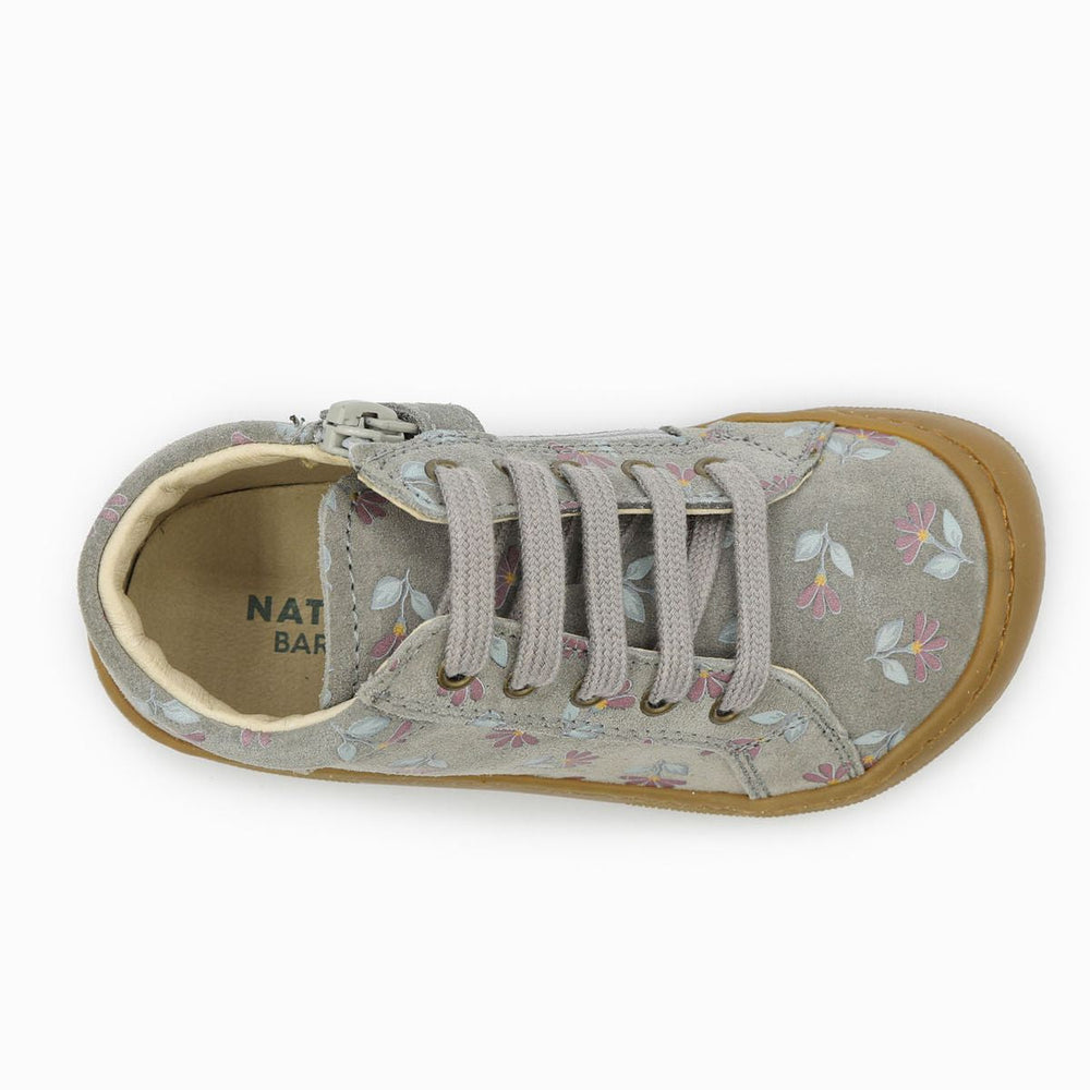 Naturino Barefoot Kommy Zip Suede Cyclamens Dark Grey