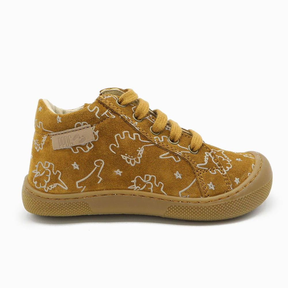Naturino Barefoot Kommy Zip Suede Dino Nocciola
