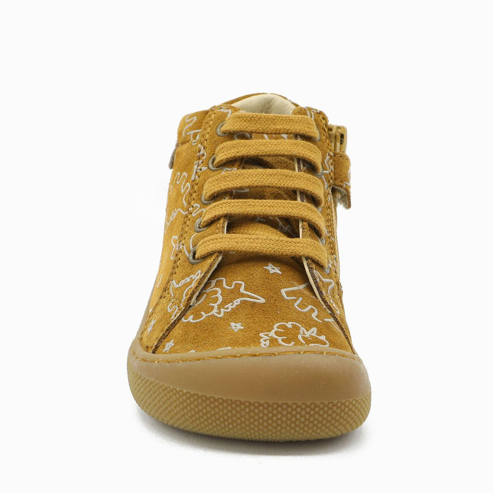 Naturino Barefoot Kommy Zip Suede Dino Nocciola
