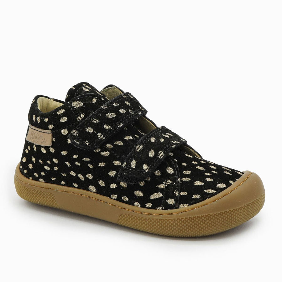 Naturino Barefoot Orec Velcros Suede Cerbiatto Black Platinum