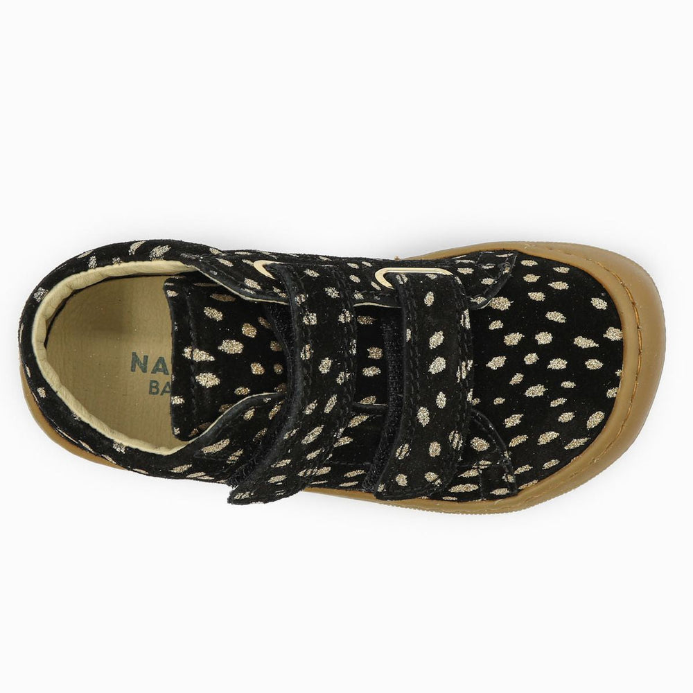 Naturino Barefoot Orec Velcros Suede Cerbiatto Black Platinum
