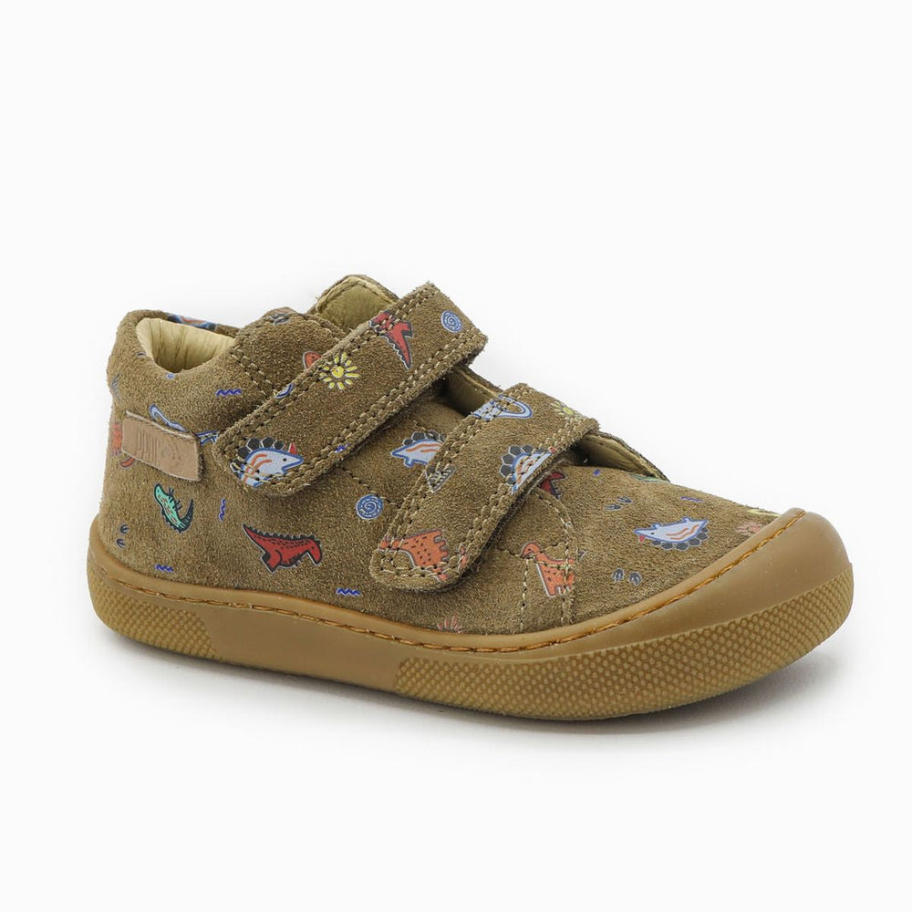 Naturino Barefoot Orec Velcros Suede Dinoland Light Brown