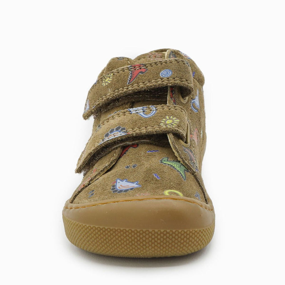 Naturino Barefoot Orec Velcros Suede Dinoland Light Brown