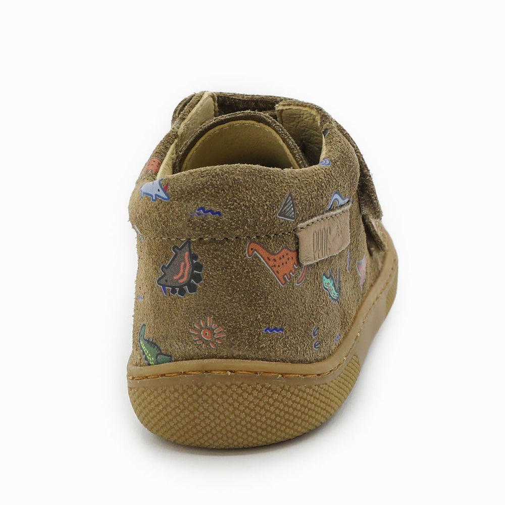 Naturino Barefoot Orec Velcros Suede Dinoland Light Brown