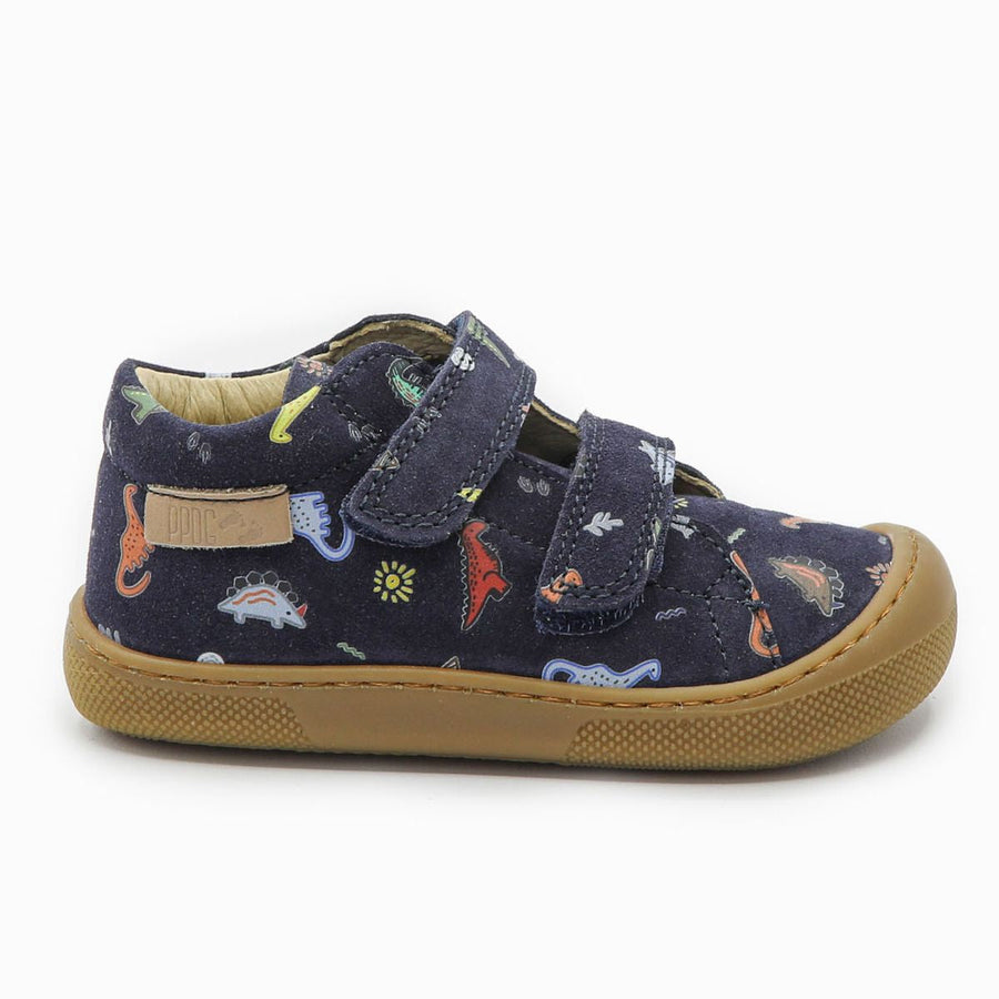 Naturino Barefoot Orec Velcros Suede Dinoland Navy
