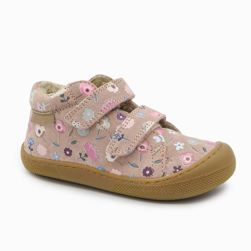 Naturino Barefoot Orec Velcros Suede Flowering Wool Rose