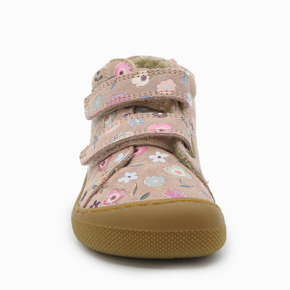 Naturino Barefoot Orec Velcros Suede Flowering Wool Rose