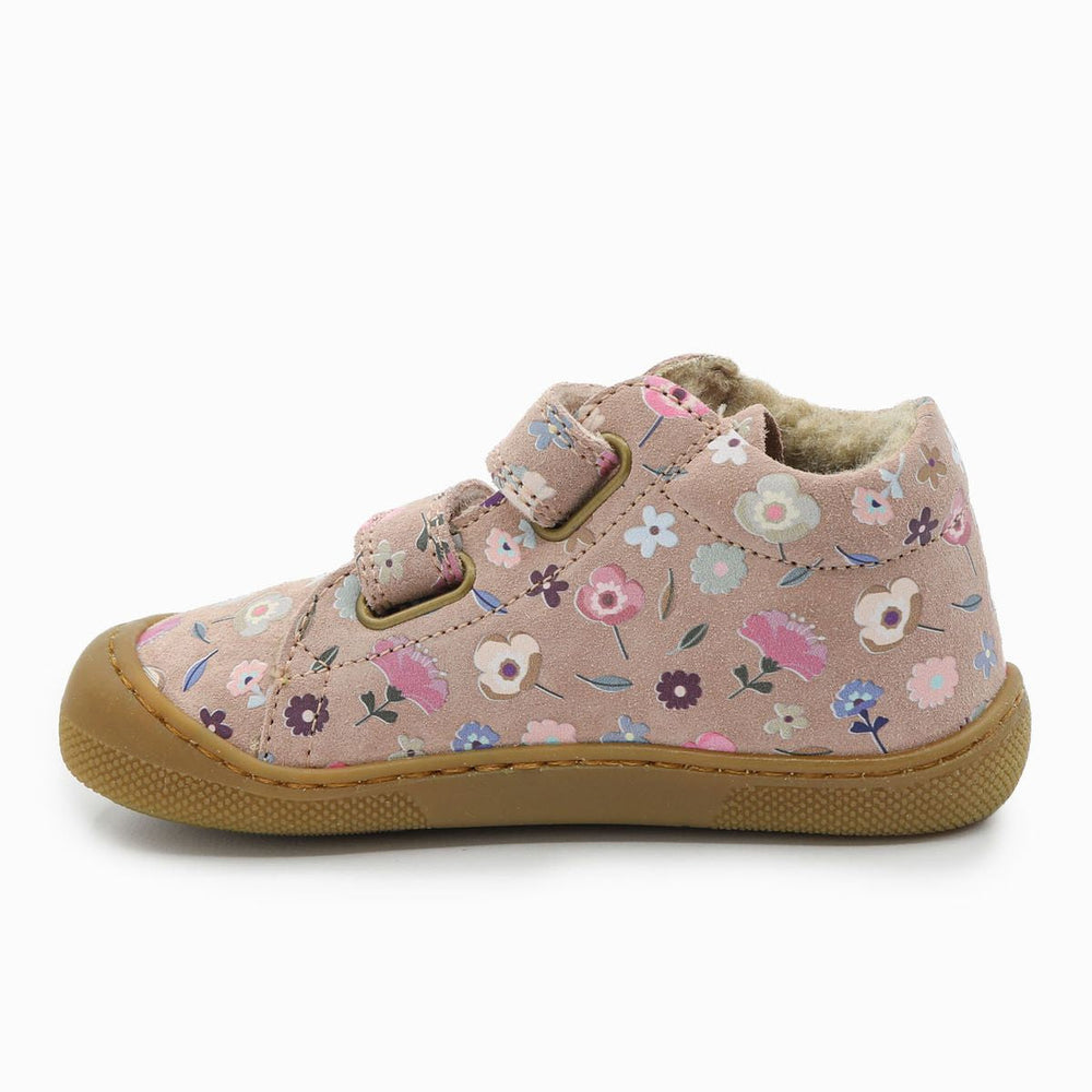 Naturino Barefoot Orec Velcros Suede Flowering Wool Rose